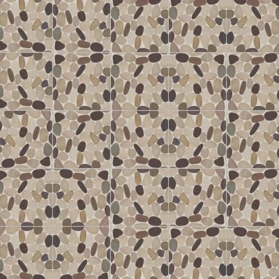 Waterbrook Jumbo Sliced Pebble Mosaic in Tan, Brown & Cherry