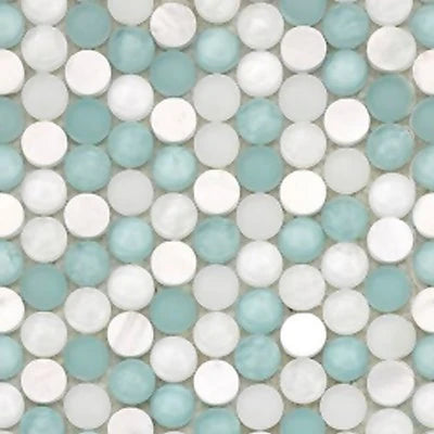 Sobe Aqua Penny Round Mosaic