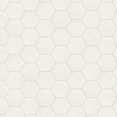 Allora 8.5" x 10" Hexagon Matte Porcelain Tile in Solid White