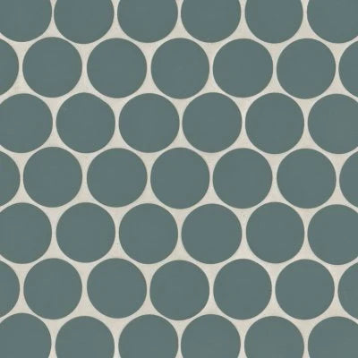 Makoto 2" Round Matte Porcelain Mosaic Tile in Arashi Blue