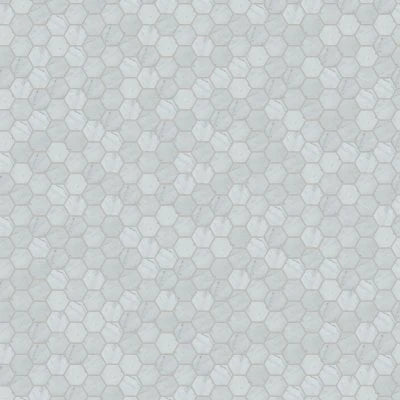 White Carrara 3" Hexagon Honed Marble Mosaic