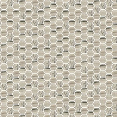 Exotic Stone Fossil Natural Hex Mosaic