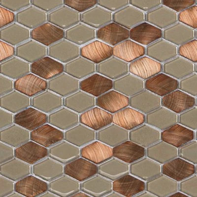 Iridium Copper Elongated Hex Mosaic