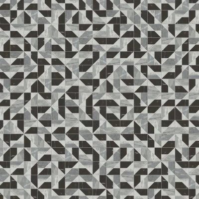 Modni Quin Honed Marble Mosaic Tile in Cool Blend