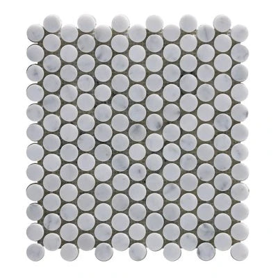 Natural Stone Carrara Penny Round Mosaic