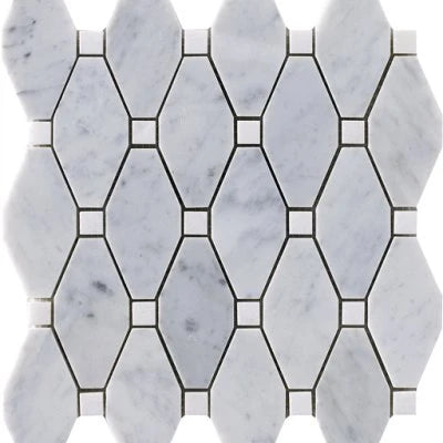 Natural stone Dark Blend Elongated Hex Mosaic