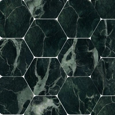 MOSAIC KOBE VERDE POL. 2X2 ROUNDED HEXAGON (12X13.5 SHEET)