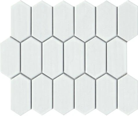 OMNI WHITE GLOSSY PICKET MOSAIC 10X12-CER