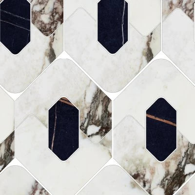 MOSAIC KOBE CALACATTA VIOLA POL. LEGEND (8X13 SHEET)