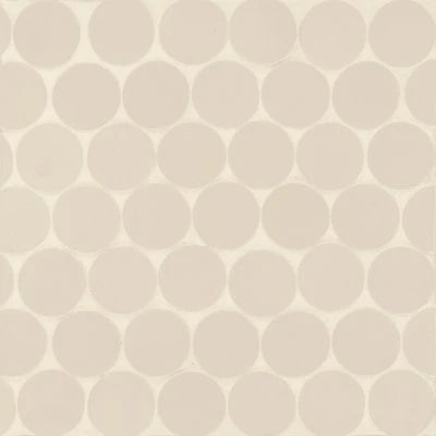 Makoto 2" Round Matte Porcelain Mosaic Tile in Tatami Beige