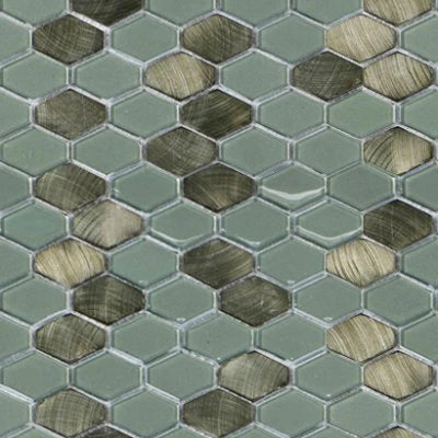 Iridium Jade Elongated Hex Mosaic