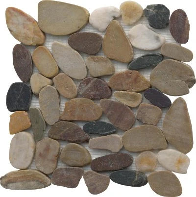 RIVERA FLAT PEBBLES 4 COLOR BLEND MOSAIC 12X12-PEB