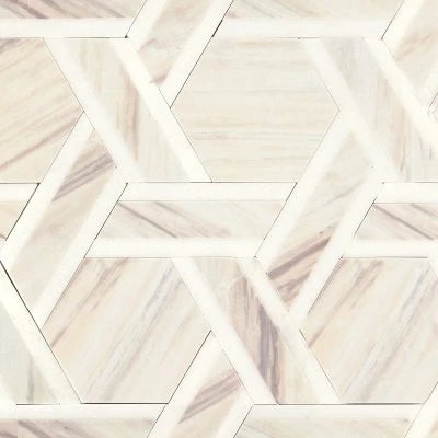 Fonte Pier White Blend, Rotating Hexagon, Straight Edge, Honed