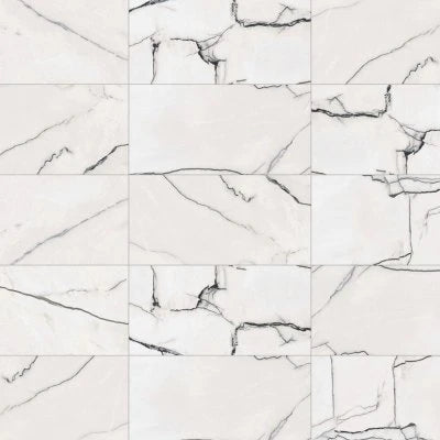 Gemma 12" x 24" Honed Porcelain Field Tile in Bianca