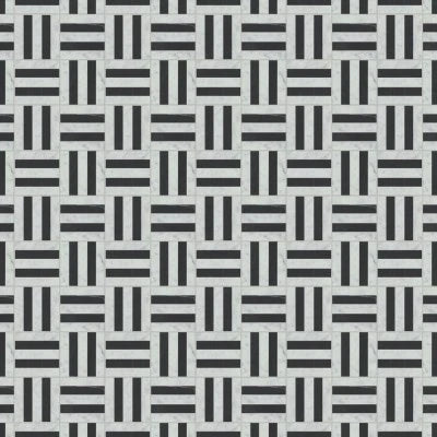 Matisse Mosaic 2 Marble Blend in White Carrara & Nero Marquina