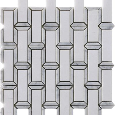 Natural Stone Light Blend Framed Brick Mosaic