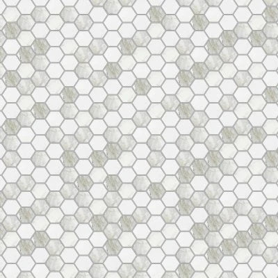 MOSAIC STATUARIO LUXE POL. SMALL HEX (10.5X11 SHEET)