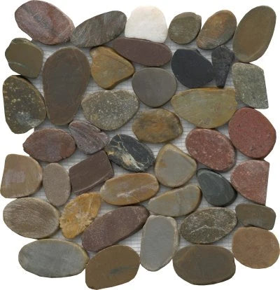 RIVERA FLAT PEBBLES NATURAL MOSAIC 12X12-PEB