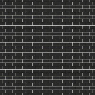 Le Cafe 2" x 4" Bevel Off Set Mesh Mount Glossy Porcelain Mosaic Tile in Black