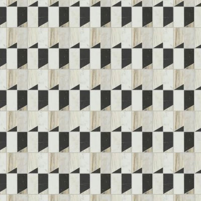 Modni Jett Honed Marble Mosaic Tile in Warm Blend