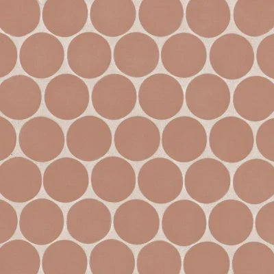 Makoto 2" Round Matte Porcelain Mosaic Tile in Umi Terracotta