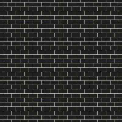 Le Cafe 2" x 4" Off Set Mesh Mount Glossy Porcelain Mosaic Tile in Black