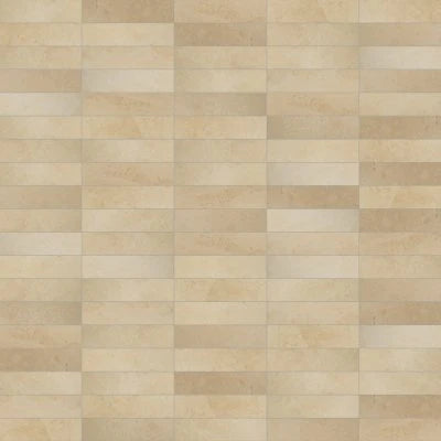 Caspian Bisque 3" x 12" Honed Marble Mesh Back Tile