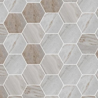Bellagio Silver Natural Hex Mosaic