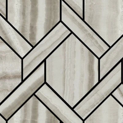 Onyx Silver Natural rope Mosaic