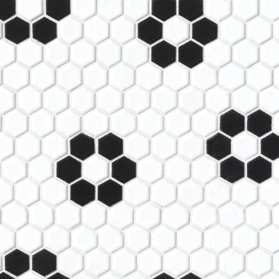 Le Cafe 1" x 1" Matte Porcelain Mosaic Tile - Deco Design 2