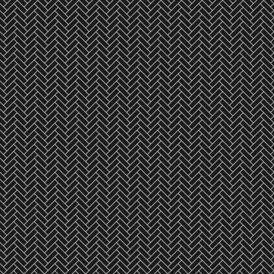 Le Cafe 1" x 3" Herringbone Glossy Porcelain Mosaic Tile in Black