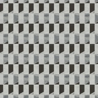 Modni Jett Honed Marble Mosaic Tile in Cool Blend