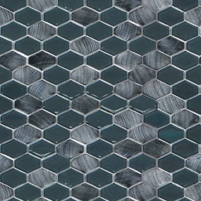Iridium Indigo Elongated Hex Mosaic