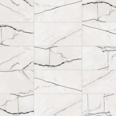 Gemma 12" x 24" Field Tile Polished in Bianca