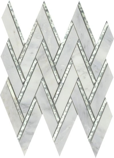 IMPULSE WINTER CHEVRON HONED MOSAIC 14X15-MAR
