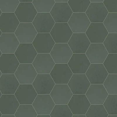 Makoto 10" x 11.5" Hexagon Matte Porcelain Tile in Midori Green