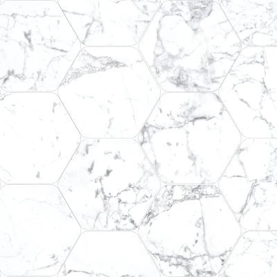MOSAIC KOBE STATUARIETTO NAT. 2X2 ROUNDED HEXAGON (12X13.5 SHEET)