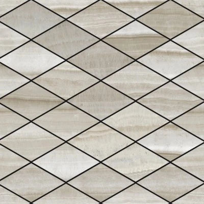 Onyx Silver Natural Rhombus Mosaic