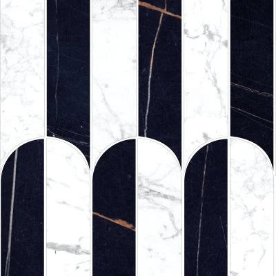MOSAIC KOBE STATUARIETTO NAT. QUILL (9X12.5 SHEET)