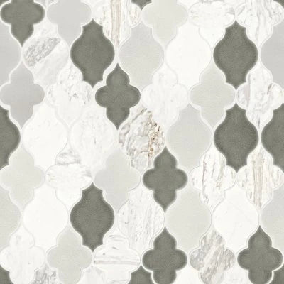 Raine Stratus White Bld, Arabesque, Straight Edge, Honed