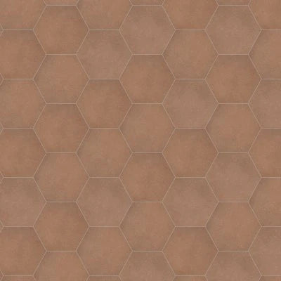 Makoto 10" x 11.5" Hexagon Matte Porcelain Tile in Umi Terracotta