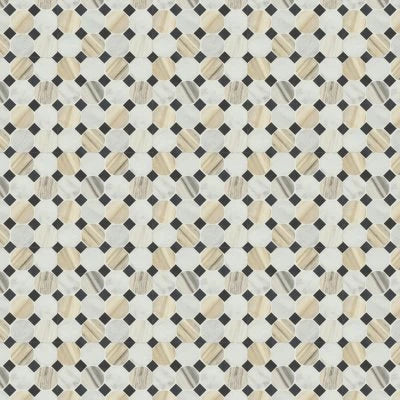 Modni Emery Honed Marble Mosaic Tile in Warm Blend